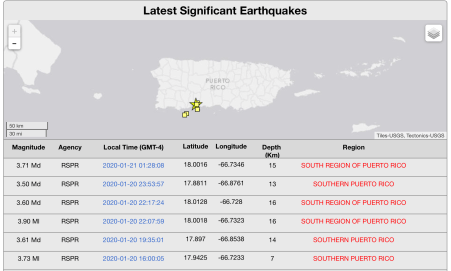 UPR-M earthquake tracker snapshot
